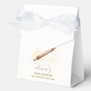 Simple Neutral Minimalist Pastry Chef Baby Shower Favor Box