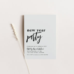 Simple Neutral New Year Party Invite