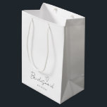 Simple Neutral Personalized Bridesmaid Gift Bag<br><div class="desc">This minimalist personalized bridesmaid gift bag features bridesmaid's name and calligraphic text "bridesmaid" with sketched heart element. Great for wedding or bridal shower gifts. You can change background and fonts colours easily if you like.</div>