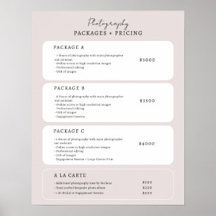 Simple Neutral Price List Template Poster