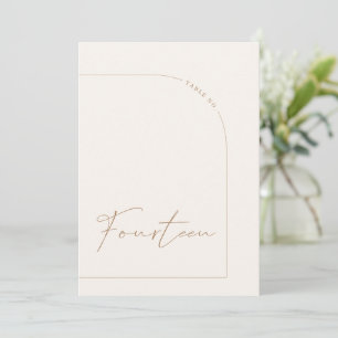 Simple Neutral Table Fourteen Table Number