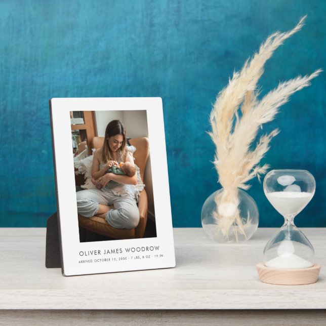 Simple New Baby And Mom Photo Plaque (Side)