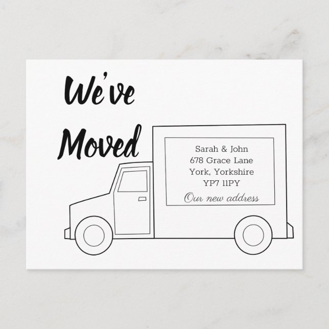 Simple New Home New Address We’ve Moved Announcement Postcard (Front)