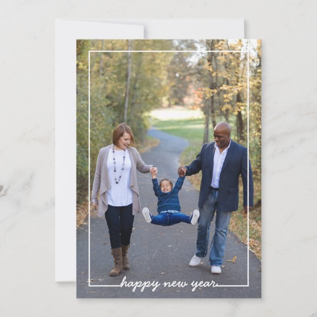 Simple New Year photo card overlay + confetti (Front)