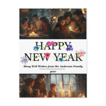 Simple New Year's Celebration Postcard