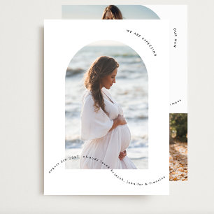 simple newborn arch photo collage baby birth announcement