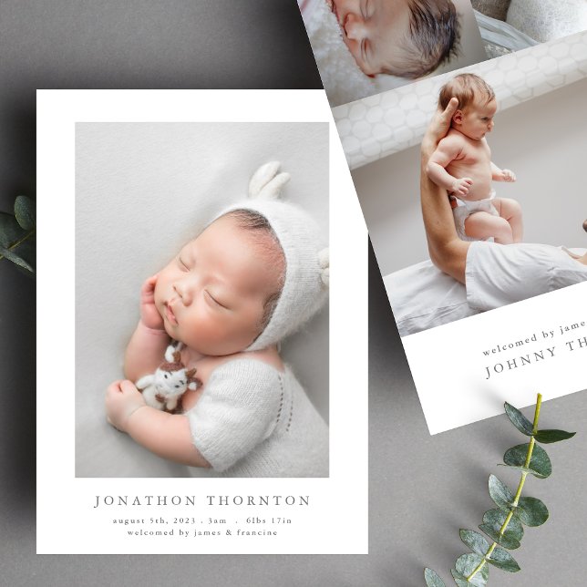 simple newborn photo collage birth announcement (Creator Uploaded)