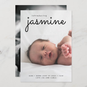 simple newborn photo collage birth announcement