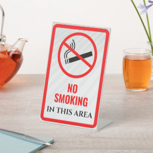 Simple No Smoking tabletop Sign
