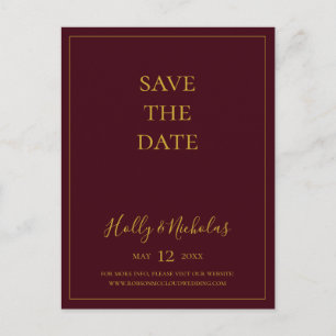 Simple Noël Carte postale rouge "Save The Date"