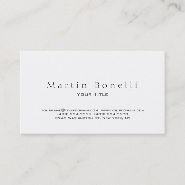Simple Noir & Blanc Carte de visite tendance (Devant)