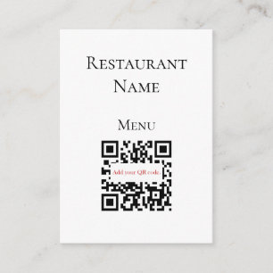 Simple Noir Blanc Restaurant QR Code Carte Menu