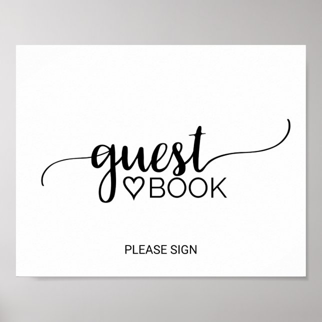 Simple Noir Calligraphie Livre d'or (Devant)