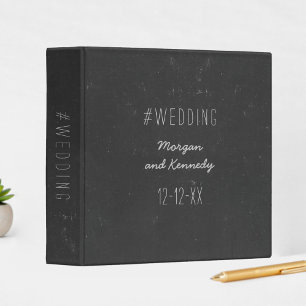 Simple Noir Chalkboard Mariage Album Classeur anne