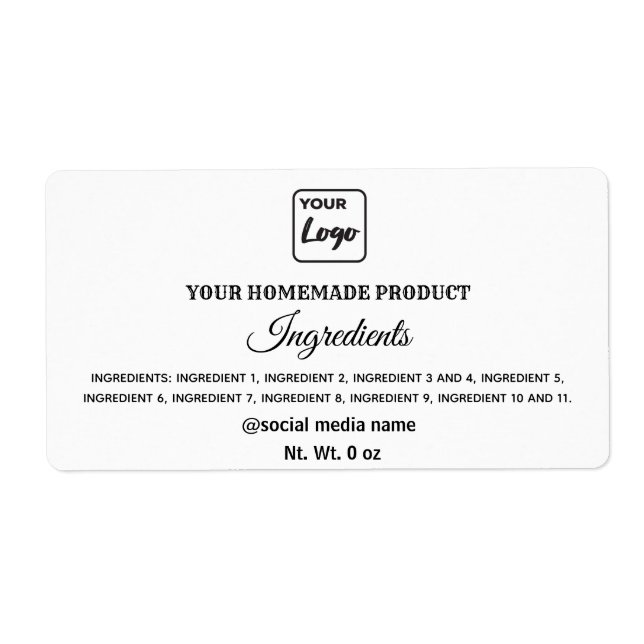 Simple noir et blanc logo ingrédients carré sti (Devant)