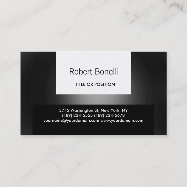 Simple noir gris clair Carte de visite moderne (Devant)