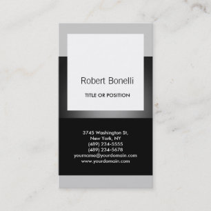 Simple noir gris clair Carte de visite moderne