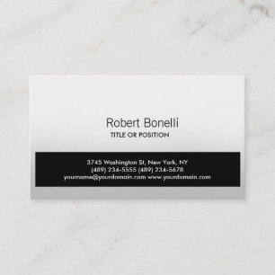 Simple noir gris clair Carte de visite moderne