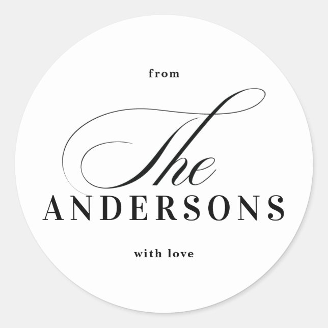 Simple Nom de famille Sticker Noël (Devant)