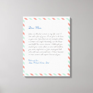 Simple Notebook handwritten love letter message Canvas Print