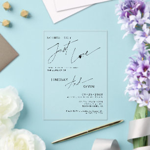 Simple Nothing Fancy Elopement Reception Acrylic Invitations