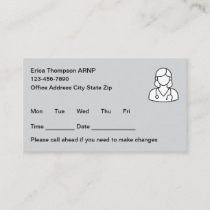 Simple Nurse Practitioner Appointment Cards