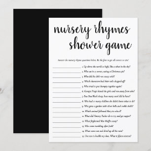 Simple Nursery Rhymes   Black and White Game Card