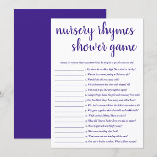 Simple Nursery Rhymes Purple and White Game Card