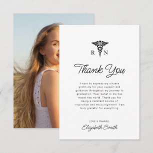 simple nursing graduation thank you card