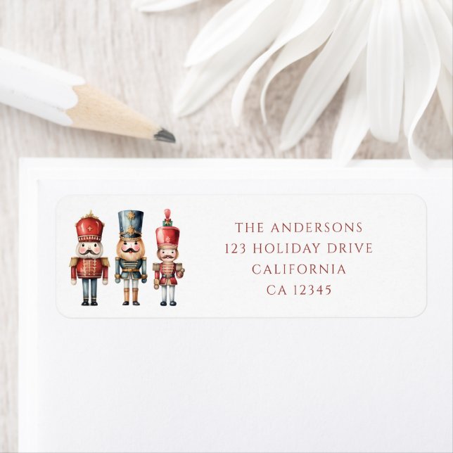 Simple Nutcracker Christmas Holiday return address (Insitu)