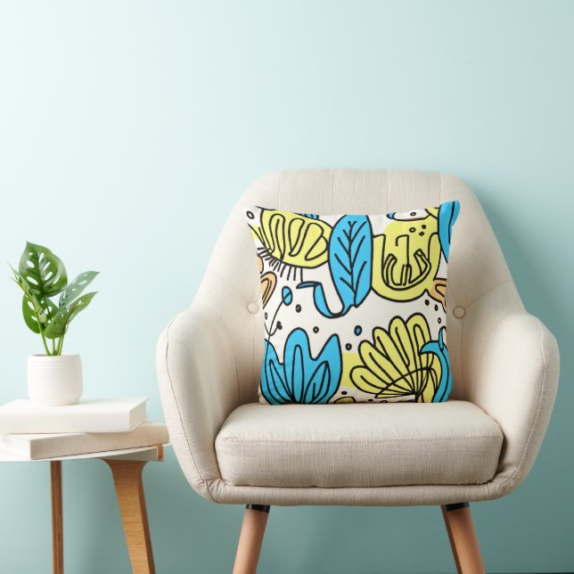 Simple Ocean Patterns Art. Buy Now Throw Pillow (Chair)