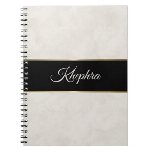 Simple Off White Watercolor Monogram Name Notebook