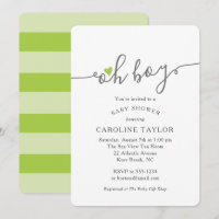 Simple Oh Boy Lime Green Baby Shower