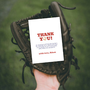 Simple Oh Boy Little Slugger Baseball Baby Shower Thank You Card