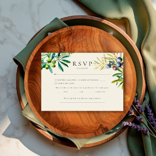 Simple Olive Branch Mediterranean Menu Choice RSVP