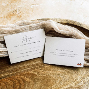 Simple One Guest Count Wedding RSVP Card