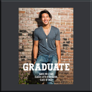 Simple One Photo Graduation  Announcement