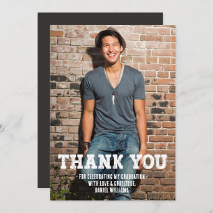 Simple One Photo Graduation Thank You Card
