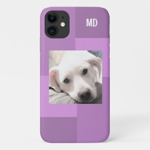 Simple One Photo Modern Square Design Light Purple iPhone 11 Case