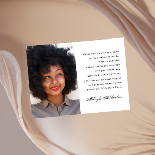 Simple One Photo Thank You Message Graduation Postcard