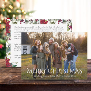 Simple One Photo White Typography Family Update Holiday Card