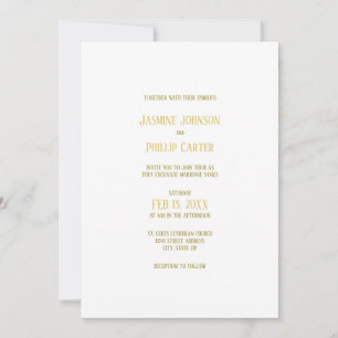 Simple Or - Faire-Part de Mariage