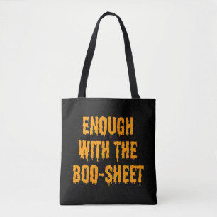 Simple Orange Boo-sheet, Funny Halloween Tote Bag