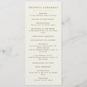 Simple Orange Branch Fall Wedding Program