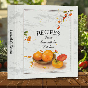 Simple Orange Branch Recipe Cookbook Binder