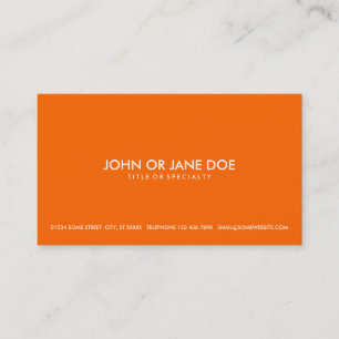 simple orange business card