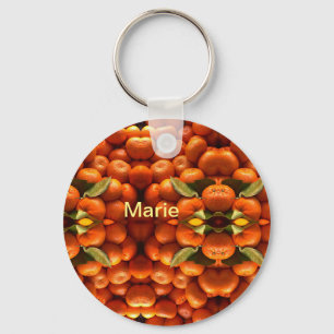 Simple orange fruit add name minimal custom th th keychain