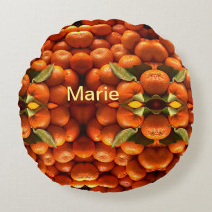 Simple orange fruit add name minimal custom th th round pillow