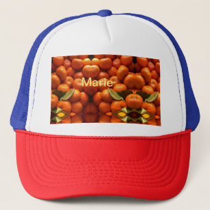 Simple orange fruit add name minimal custom  th th trucker hat