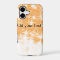 Simple orange glitter sparkle stars add your text